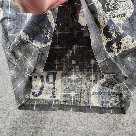 VTG Paragraff T Shirt Mens XL Plaid Beauregard PCC Graphic Pocket Button Down Up - Picture 8 of 11